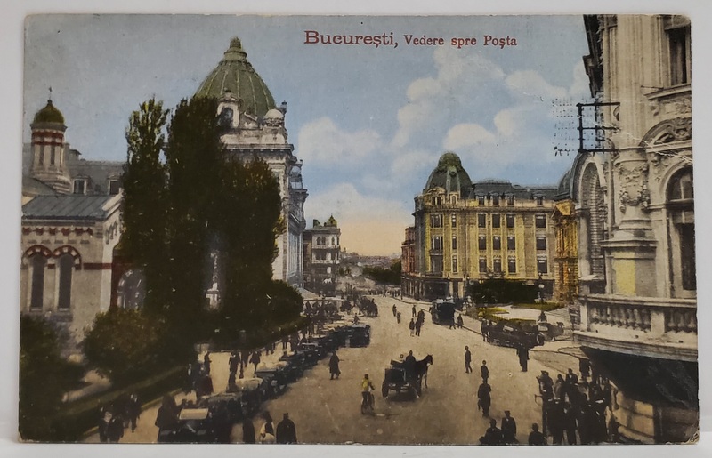 BUCURESTI , VEDERE SPRE POSTA , CALEA VICTORIEI , 1918