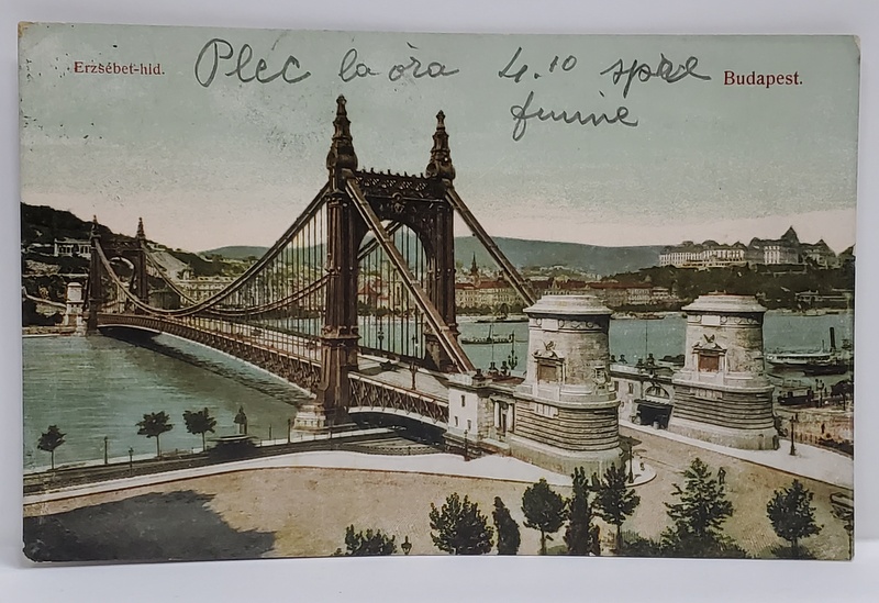 BUDAPESTA - PODUL ELISABETA , CARTE POSTALA ILUSTRATA , CROMOLITOGRAFIE , 1910