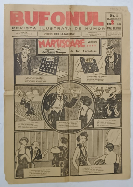 BUFONUL , REVISTA ILUSTRATA DE HUMOR , No. 1 , 26 FEBRUARIE , 1941