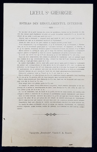 BULETIN SAPTAMANAL EMIS DE LICEUL ' SF. GHEORGHE  ' CU NOTELE ELEVULUI RADU ROSETTI , IN PERIOADA 13 DECEMBRIE 1891    - 18 IANUARIE 1892