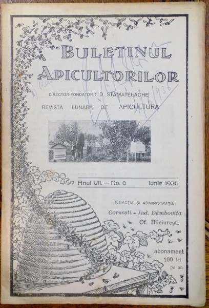 BULETINUL APICULTORILOR, ANUL VII, NR. 6, IUNIE 1936
