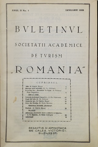 Buletinul Societatii Academice de Turism 'Romania', Anul 2, Ianuarie - Decembrie 1928