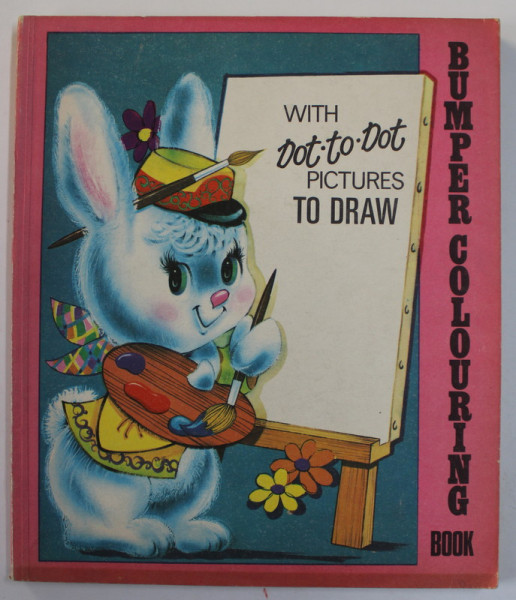 BUMPER COLORING BOOK - WITH DOT - TO - DOT PICTURES TO DRAW , CARTE DE COLORAT , ANII '70 , O PAGINA COLORATA