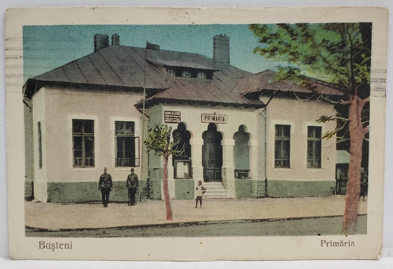 BUSTENI , PRIMARIA , CARTE POSTALA , INCEPUTUL SEC. XX