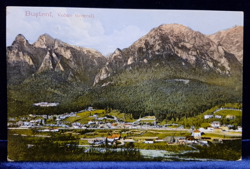 BUSTENI  - VEDERE GENERALA , CARTE POSTALA ILUSTRATA , POLICROMA , CIRCULATA , DATATA 1923