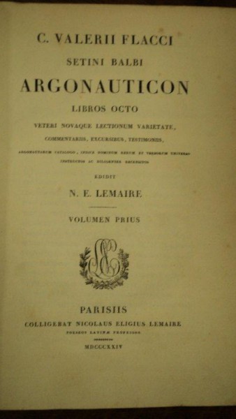 C. Valerii Flacci Setini Balbi Argonauticon, II Vol. 1824
