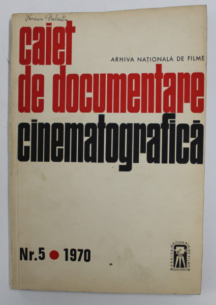 CAIET DE DOCUMENTARE CINEMATOGRAFICA , NR. 5 ,  1970