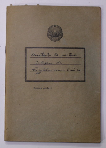 CAIET MANUSCRIS - ASISTENTA LA NASTERE , culegere de COJALNICEANU VIORICA , ANII '50