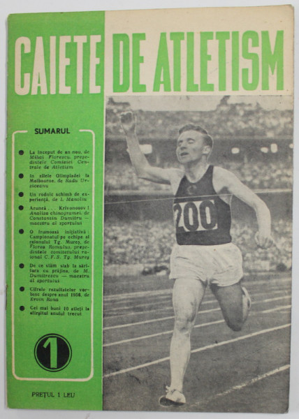CAIETE DE ATLETISM , REVISTA , ANUL II , NR. 1 , 1957
