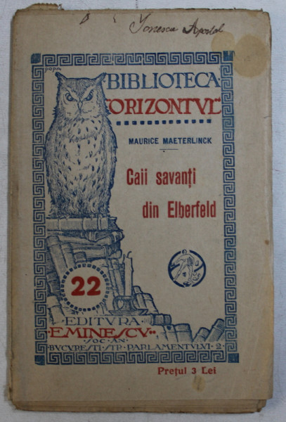CAII SAVANTI DIN ELBERFELD de MAURICE MAETERLINCK , 1922