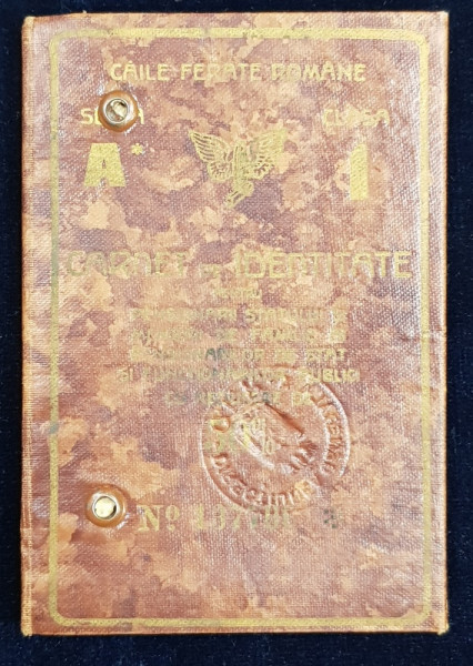 CAILE FERATE ROMANE  - CARNET DE IDENTITATE , PE NUMELE FIICEI DOCTORULUI TITUS DEMETRESCU  DIN PITESTI , EMIS IN 1932