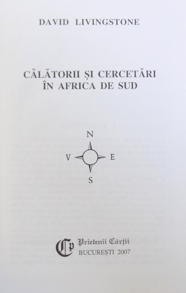 CALATORII IN AFRICA DE SUD de DAVID LIVINGSTONE , 2007