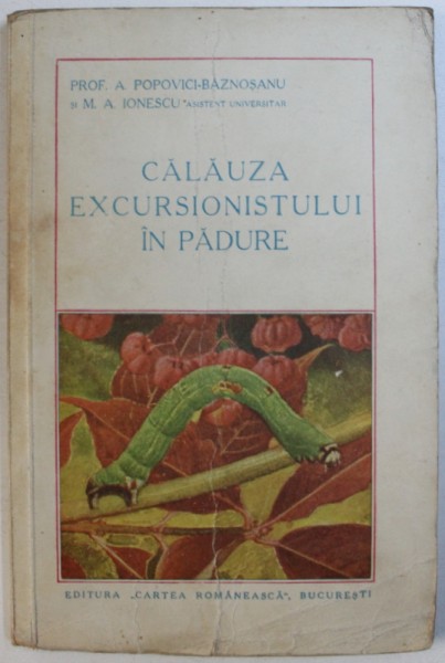 CALAUZA EXCURSIONISTULUI IN PADURE de A. POPOVICI  - BAZNOSANU si M. A. IONESCU , 1935, PREZINTA HALOURI DE APA