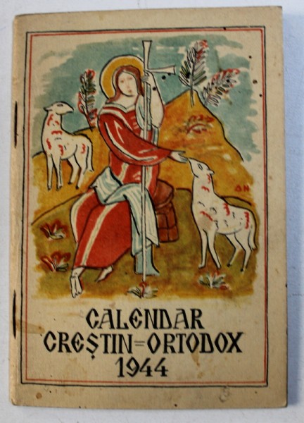 CALENDAR CRESTIN - ORTODOX , intocmit de monahul FIRMILIAN , FORMAT MIC ,  ANUL 1944