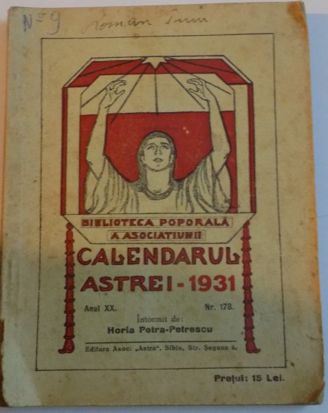 CALENDARUL PENTRU POPOR AL ASOCIATIEI PE ANUL 1931