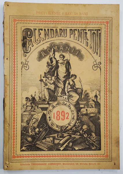 CALENDARUL PENTRU TOTI ROMANII PE ANUL 1892