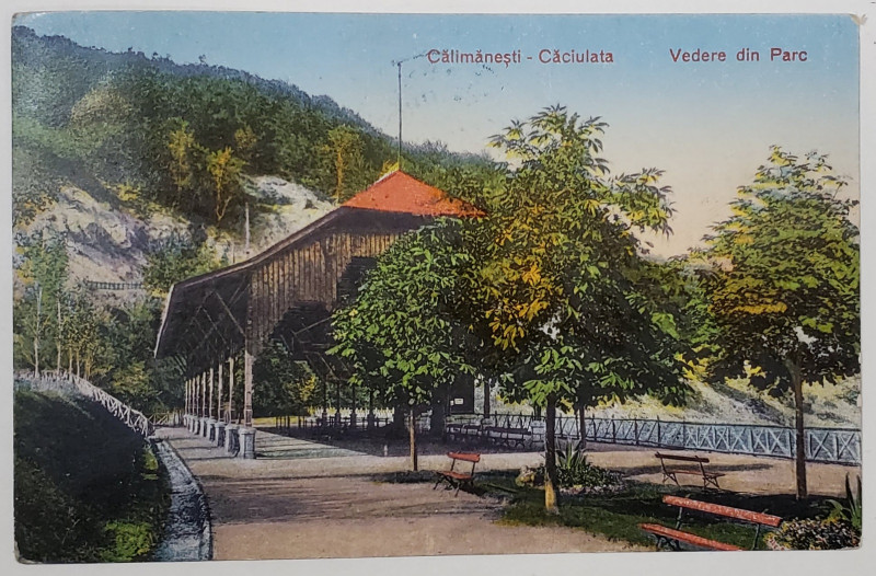 CALIMANESTI - CACIULATA , VEDERE DIN PARC , CARTE POSTALA ILUSTRATA , 1925