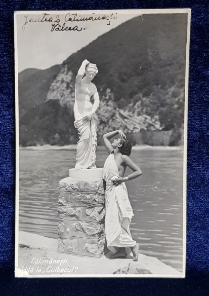 CALIMANESTI  - IDILA LA  ' CULBECUL ' , FOTOGRAFIE TIP CARTE POSTALA , MONOCROMA , CIRCULATA , DATATA 1935