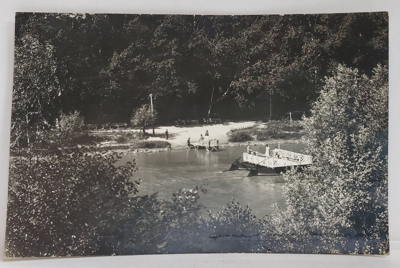 CALIMANESTI , PODUL PLUTITOR INTRE OSTROV SI HALTA C.F.R. , CARTE POSTALA , 1933