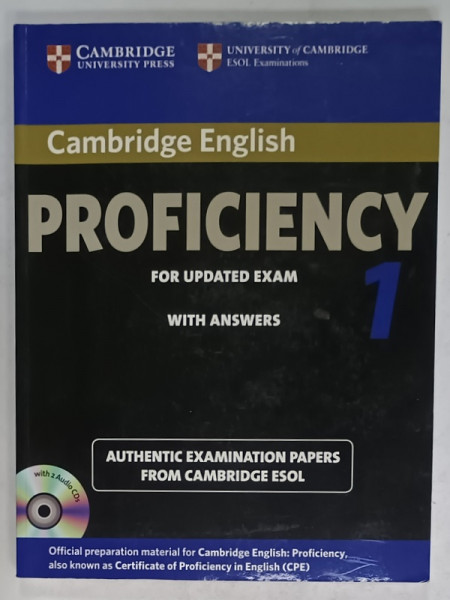 CAMBRIDGE  ENGLISH PROFICIENCY FOR UPTATED EXAM WITH ANSWERS 1, ESOL EXAMINATIONS , CD INCLUS * , 2013