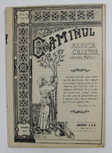 CAMINUL - REVISTA CRESTINA PENTRU FAMILII , ANU;L VII , NO. 9 , SEPTEMBRIE 1931