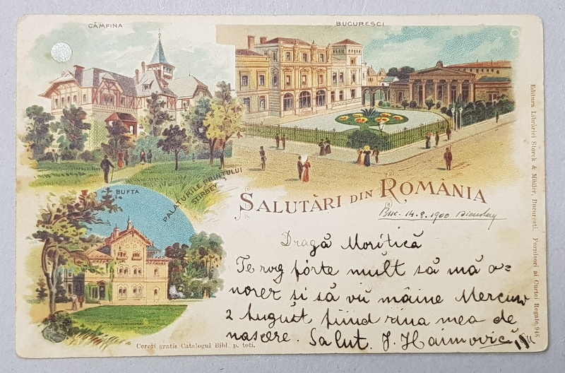 CAMPINA , GOVORA , BUCURESTI , PALATELE PRINTULUI STIRBEY , CARTE POSTALA ILUSTRATA , CROMOLITOGRAFIE , CLASICA