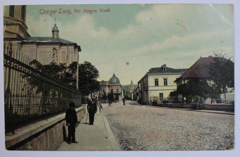 CAMPU LUNG , STRADA NEGRU VODA , CARTE POSTALA ILUSTRATA , POLICROMA, CIRCULATA , DATATA 1908