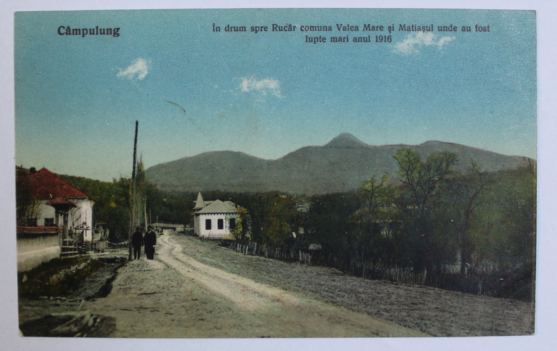 CAMPULUNG  - IN DRUM SPRE RUCAR - COMUNA VALEA MARE SI MATIASUL UNDE AU FOST LUPTE MARI IN ANUL 1916 , CARTE POSTALA ILUSTRATA , POLICROMA, NECIRCULATA , PERIOADA INTERBELICA