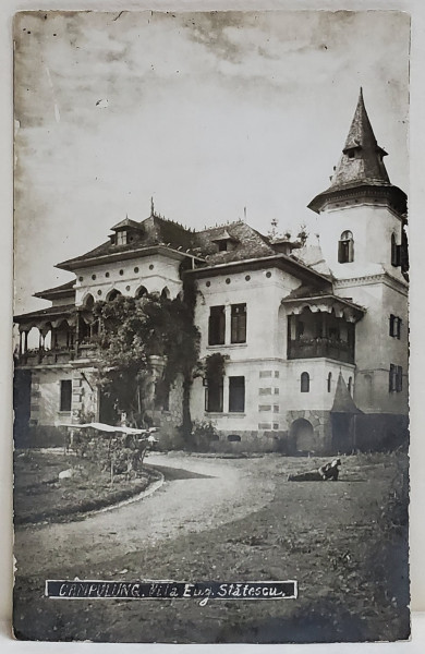 CAMPULUNG MUSCEL , VILA EUGEN STATESCU ,  CARTE POSTALA ILUSTRATA , INTERBELICA ,