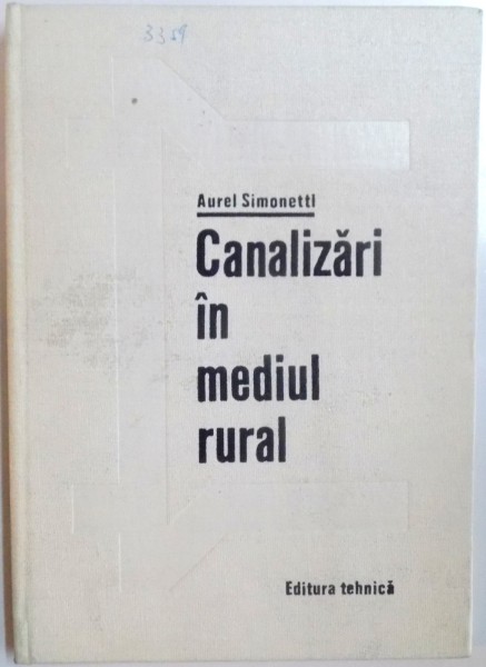 CANALIZARI IN MEDIUL RURAL de AUREL SIMONETTI , 1977