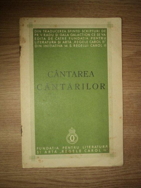 CANTAREA CANTARILOR, BUC. 1934