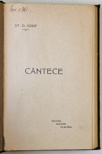 CANTECE de ST.O .IOSIF , VERSURI , 1912