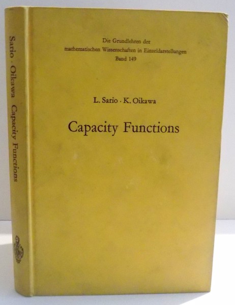 CAPACITY FUNCTIONS de L. SARIO SI K. OIKAWA , 1969