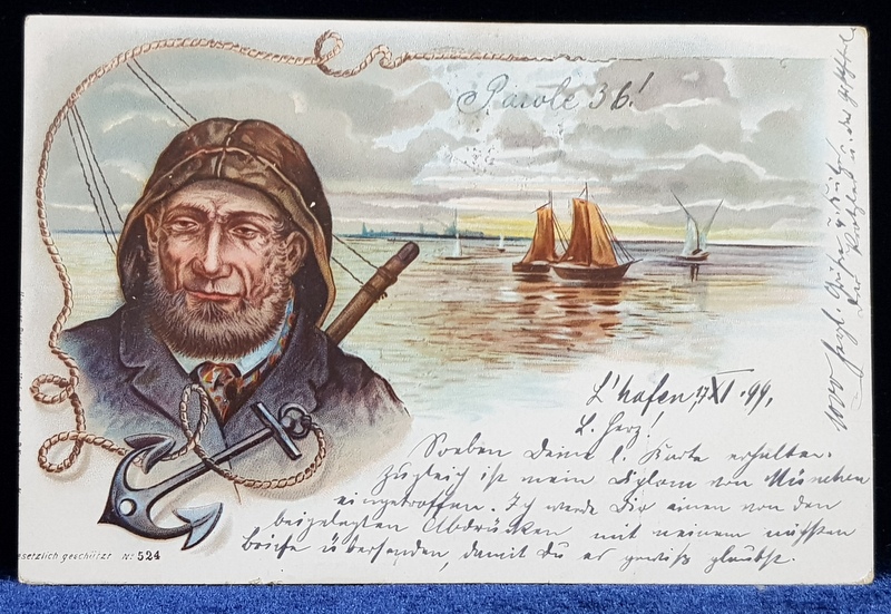 CAPITAN DE VAS  - ALEGORIE , CARTE POSTALA ILUSTRATA , POLICROMA , CIRCULATA , CLASICA , DATATA 1899