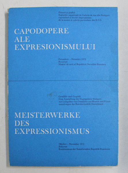 CAPODOPERE ALE EXPRESIONISMULUI , EXPOZITIE MUZEUL DE ARTA AL R.S.R. , OCTOMBRIE - NOIEMBRIE ,  TEXT IN ROMANA - GERMANA ,  1972