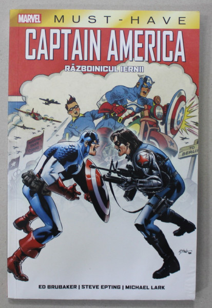 CAPTAIN AMERICA : RAZBOINICUL IERNII de ED. BRUBAKER ...MICHAEL LARK , SERIA MARVEL ,  2022 , BENZI DESENATE * , PREZINTA HALOURI DE APA *