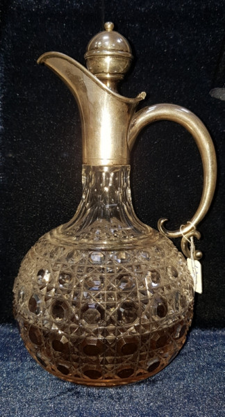 Carafa din cristal Baccarat si argint semnat de mester 'Hespe', cca. 1900