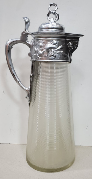 Carafa din cristal si montura din metal argintat, Germania, cca 1900