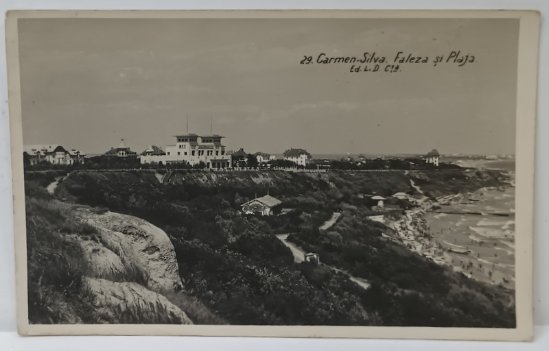 CARMEN - SILVA ( EFORIE - SUD )   , FALEZA SI PLAJA , CARTE POSTALA , ANII '30