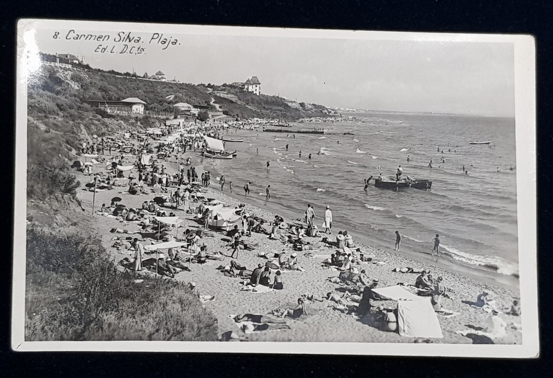 CARMEN SILVA , PLAJA , CARTE POSTALA ILUSTRATA , MONOCROMA, CIRCULATA , DATATA 1938