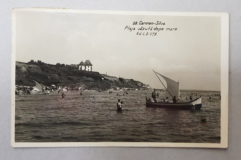 CARMEN - SILVA , PLAJA VAZUTA DE PE MARE , CARTE POSTALA ILUSTRATA , ANII '30