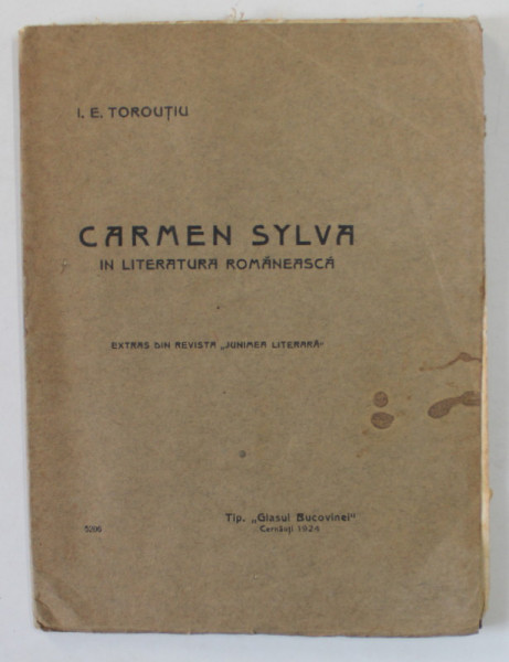 CARMEN SYLVA IN LITERATURA ROMANEASCA de I.E TOROUTIU , 1924