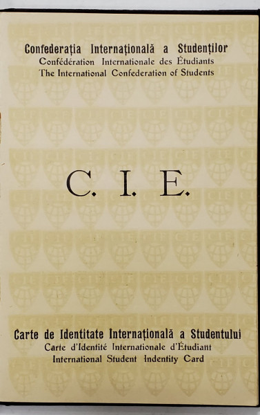 CARNET DE IDENTITATE INTERNATIONALA A STUDENTULUI POPP MARIA  , 1931