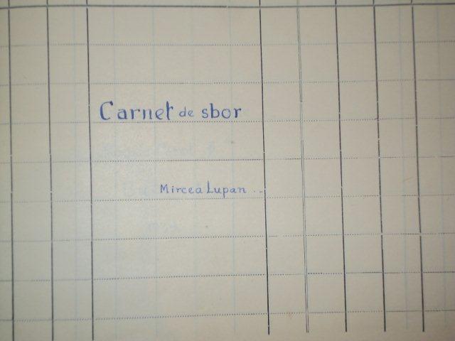 CARNET DE SBOR -  MIRCEA LUPAN  1939