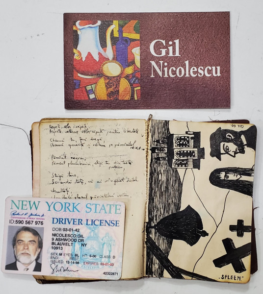 CARNETEL DE SCHITE SI INSEMNARI SI LICENTA DE SOFER DIN S.U.A. ALE PICTORULUI ROMAN  GIL NICOLESCU ( 1942-2020)