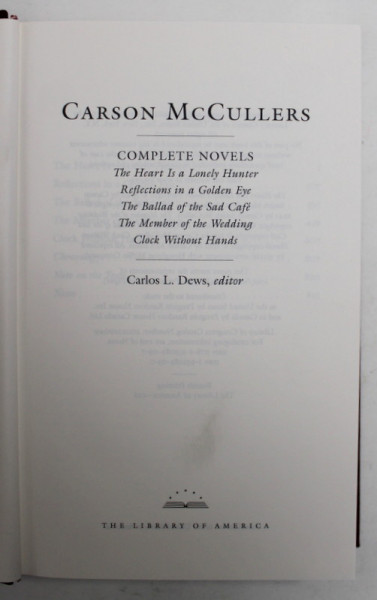 CARSON McCULLERS - COMPLETE NOVELS , 1992