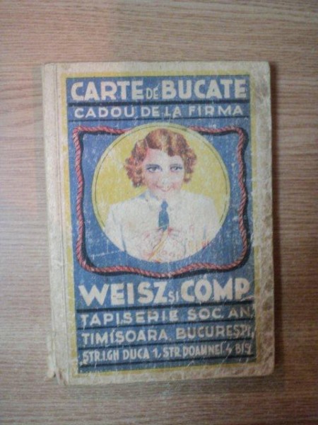 CARTE DE BUCATE "FLORICA" de AUGUSTA SARARIU , 1934