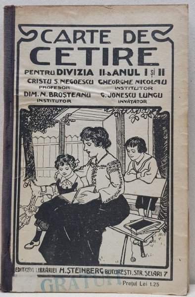 CARTE DE CETIRE PTR CLASA II a URBANA - BUCURESTI 1913