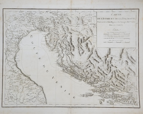 CARTE DE L 'ISTRIE ET DE LA DALMATIE , GRAVEE par PERRIER FILS , 1802