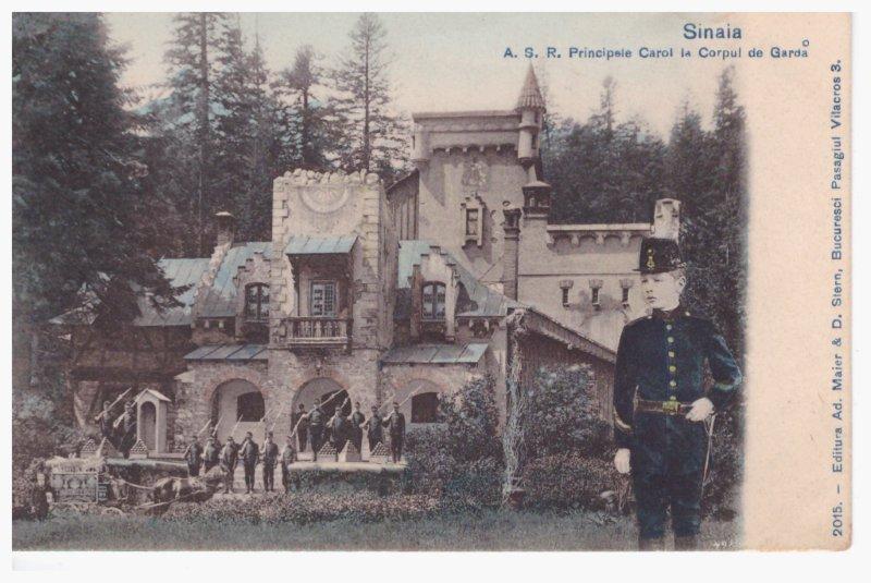 Carte postala A. S. R. Principele Carol la Corpul de Garda, Sinaia